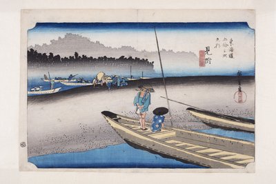 Mitsuke : Vue de la rivière Tenryū - Ando or Utagawa Hiroshige