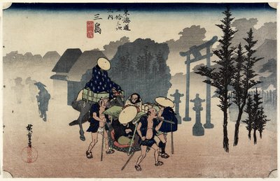 Brume matinale, Mishima, c. 1833 - Ando or Utagawa Hiroshige