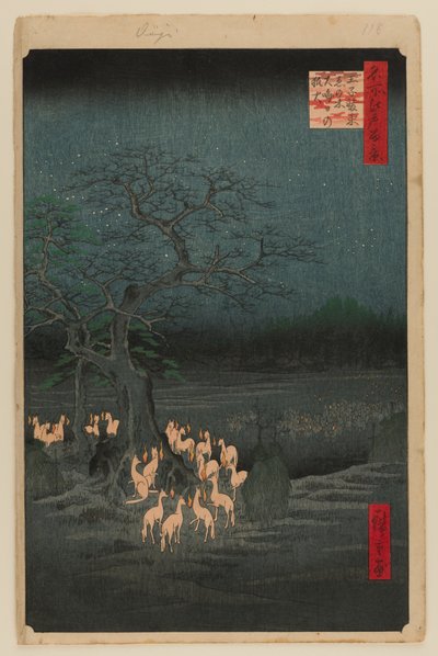 Incendies de la Saint-Sylvestre au Changing Tree, Oji - Ando or Utagawa Hiroshige