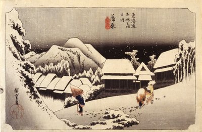 Neige nocturne à Kanbara, #16 - Ando or Utagawa Hiroshige