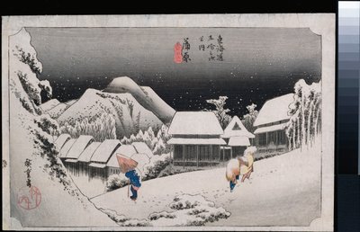 Neige Nocturne, Kambara, de la série "Les Cinquante-Trois Stations du Tokaido" - Ando or Utagawa Hiroshige