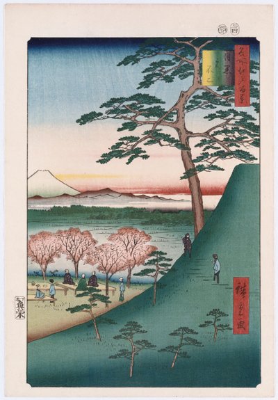 « Fuji original, Meguro », de la série « Cent vues de lieux célèbres à Edo » - Ando or Utagawa Hiroshige