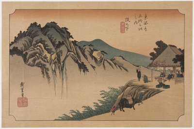 Sakanoshita : Montagne Fudesute - Ando or Utagawa Hiroshige