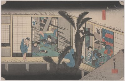 Scène à une auberge - Ando or Utagawa Hiroshige