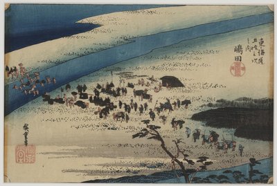 Banque de Suruga de la rivière Oi - Ando or Utagawa Hiroshige