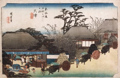 Maison de thé du puits courant, Ōtsu, de la série "Les cinquante-trois stations du Tōkaidō" - Ando or Utagawa Hiroshige