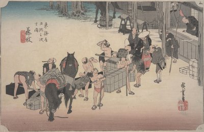 Transfert du cheval à la force humaine - Ando or Utagawa Hiroshige