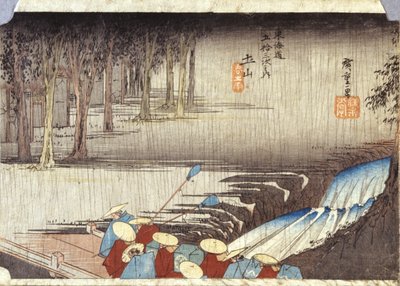 Tsuchiyama, pluie de printemps - Ando or Utagawa Hiroshige