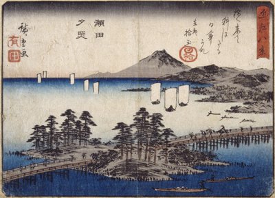 Lueur du crépuscule à Seta - Ando or Utagawa Hiroshige