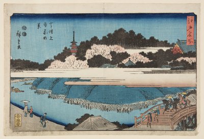 Vue devant le temple Zojo-ji à Shiba - Ando or Utagawa Hiroshige