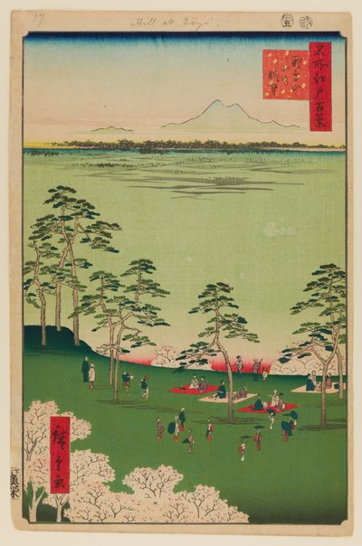 Vue vers le nord depuis Asukayama - Ando or Utagawa Hiroshige