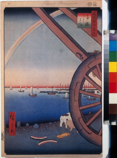 Vue de Ushimachi à Tanakawa (Tokyo, Japon) - Ando or Utagawa Hiroshige