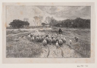Paysage avec moutons et berger - André Bork