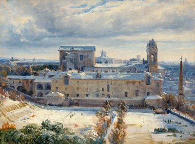 Santa Trinità dei Monti sous la neige - André Giroux