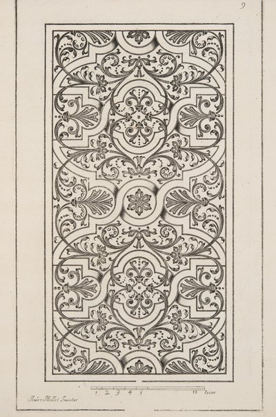 Design pour Parterre, du Théâtre des Plans et Jardinages, pub.1652 (gravure) - André Mollet