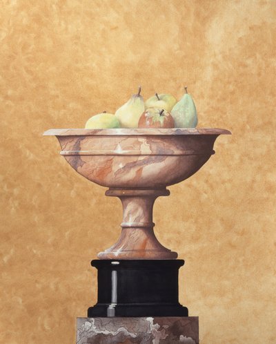 Vase en marbre avec fruits - Andras Kaldor