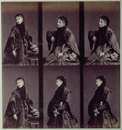 Portrait de Sarah Bernhardt (1844-1923) en costume de ville - Andre Adolphe Eugene Disderi