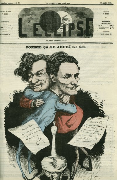 André Gill (1840-1885), caricaturiste français et F. Polo, directeur de « L