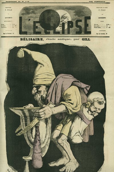 Bélisaire mendiant en disant "c