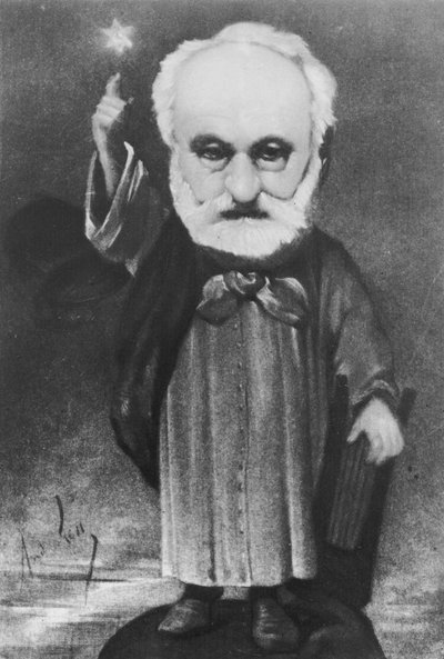 Caricature de Victor Hugo (1802-85) en magicien - Andre Gill