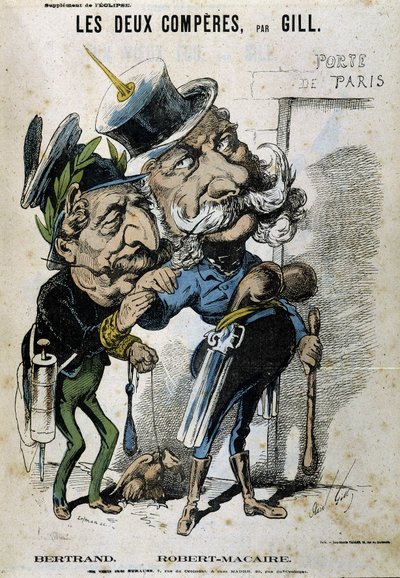 Caricature de Napoléon III et Bismarck - par Gill, dans "L