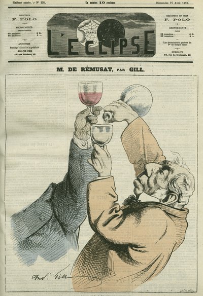 Caricature de Charles de Rémusat (1797-1875), philosophe et politicien français. Couverture de "L