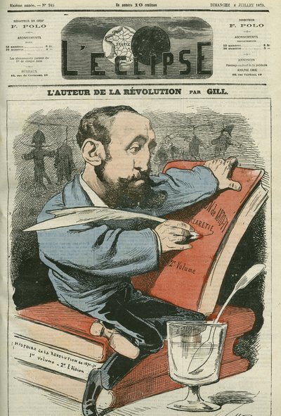 Caricature par Jules Claretie (1840-1913), romancier, dramaturge et critique français. Couverture dans « L