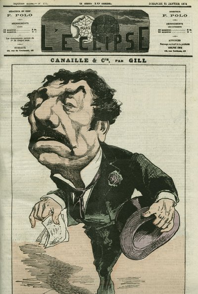 Caricature de Paulin Menier, acteur français. Couverture dans « L