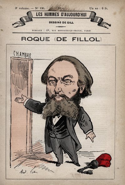 Caricature de Jean Thoxene Roque par Fillol 1824-1889 politicien anglais de 