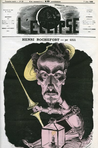 Henri Rochefort (1831-1913), journaliste, écrivain et homme politique français. Couverture dans « L