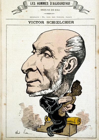 Dessin humoristique sur Victor Schoelcher et l