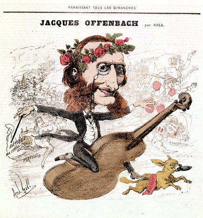 Jacques Offenbach (1819 - 1880), caricature par Gill - Andre Gill
