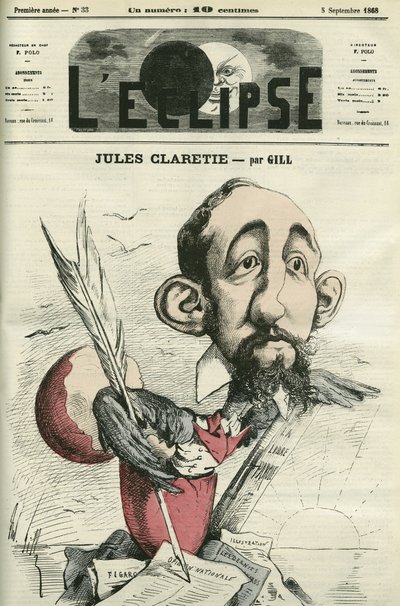 Jules Claretie (1840-1913), romancier, dramaturge et critique français. Couverture dans « L