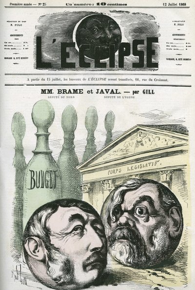 Jules Louis Joseph Brame (1808-1878) homme politique français et Louis Emile Javal (1839-1907), homme politique français. Couverture dans "L