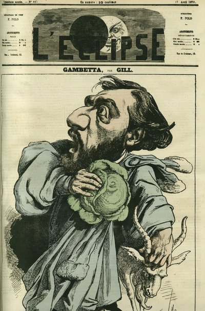 Léon Gambetta, homme politique français. Couverture de « L
