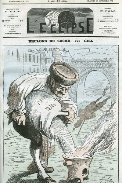 Brûlons du sucre, une caricature du retrait des troupes allemandes de France selon le traité de Francfort le 16 septembre. Couverture dans « L