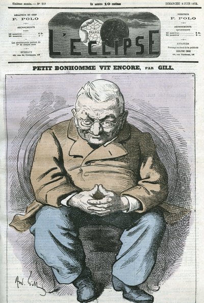 Petit homme vit encore, caricature par Adolphe Thiers (1797-1877), homme d