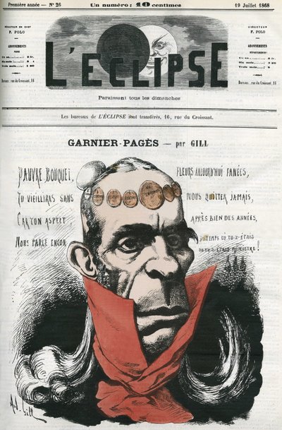 Louis Antoine Garnier-Pagès (1803-1878), politicien français. Couverture dans "L