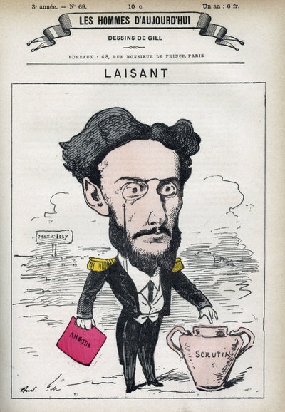 Portrait de Charles-Ange Laisant, scientifique et homme politique français. Caricature par Gill, Paris - Andre Gill