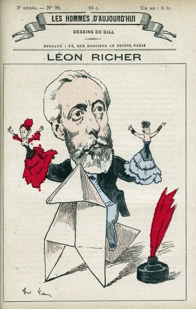Portrait de Léon Richer (1824-1911), journaliste et intellectuel français, il fonda l