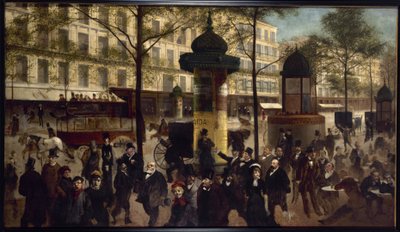 Esquisse pour un panorama du Boulevard Montmartre avec des personnalités parisiennes contemporaines, vers 1880 - Andre Gill