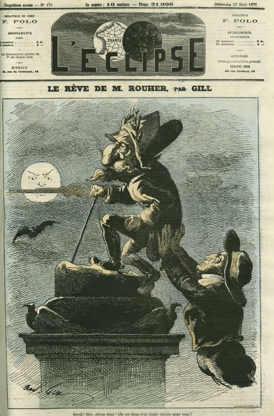 Le rêve de Rouher, Eugène Rouher (1814-1884), homme politique, ministre de Napoléon III et chef du parti bonapartiste, il rêve d