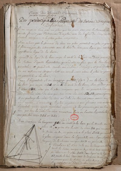 Ms 198 Page de Traité des Sections Coniques, 1788 - Andre Marie Ampere