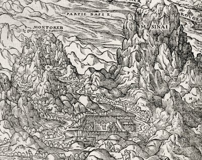 Région montagneuse du Sinaï, gravure par André Thevet, Paris, France - Andre Thevet