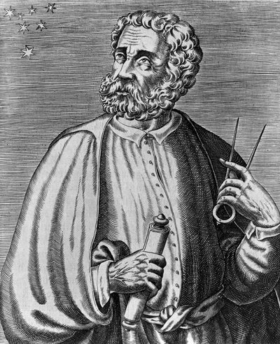 Portrait de Ferdinand Magellan, navigateur portugais, gravure par André Thevet de Vrais portraits et vies d