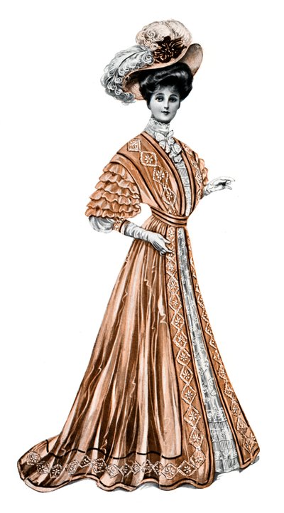 Femme portant une longue robe et un chapeau, 1908-1909 - Andre and Sleigh