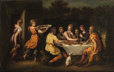Lot recevant les anges - Andrea Schiavone