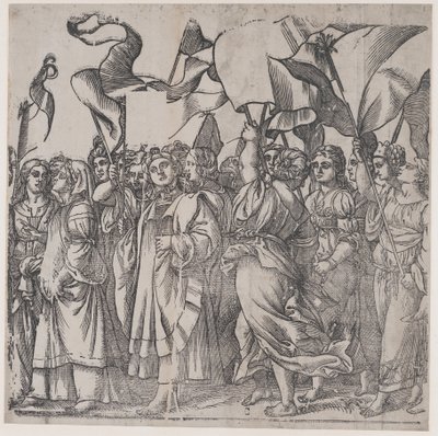 Section C : martyres et saintes tenant des bannières, du Triomphe du Christ, 1836 - Andrea Andreani