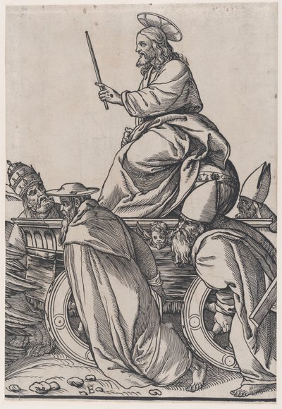 Section E : Christ chevauchant un char triomphal, du Triomphe du Christ, 1836 - Andrea Andreani