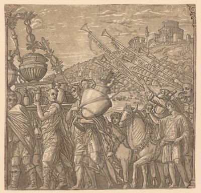 Le Triomphe de Jules César : Soldats portant des vases, 1593-99 - Andrea Andreani